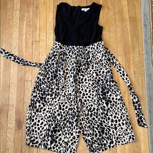 Leopard Print Jumpsuit with Black Top
